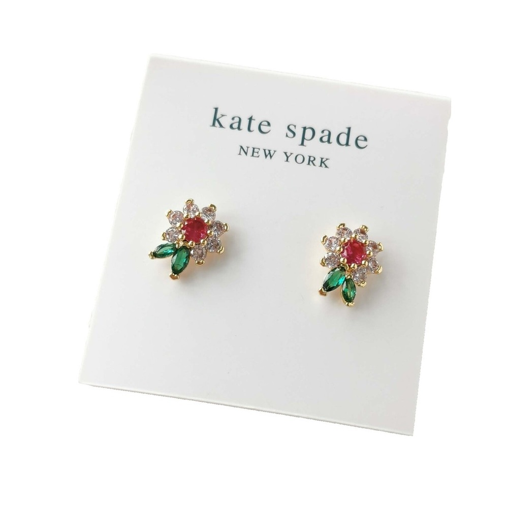 New! Kate Spade - Pink and Green Floral Earrings